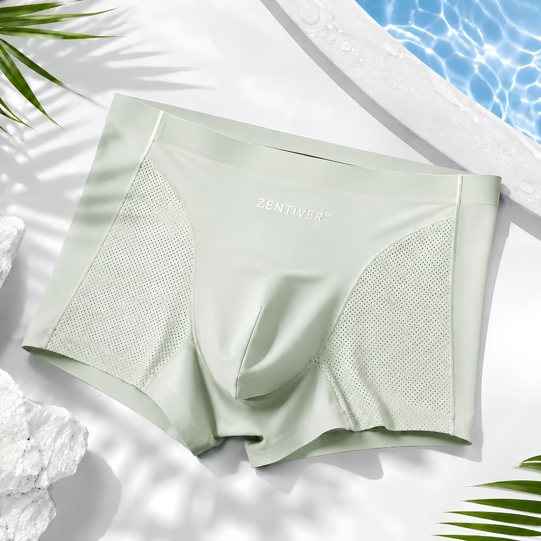 🔥 SUMMER SALE 60% OFF 🌬️ ZENTIVER™ Washable Ultra-Cooling Silk Leakproof Boxers 🍃