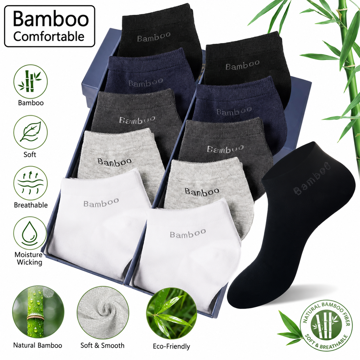 ZENTIVER™ Men's Bamboo Fiber Anti-Bacterial Socks