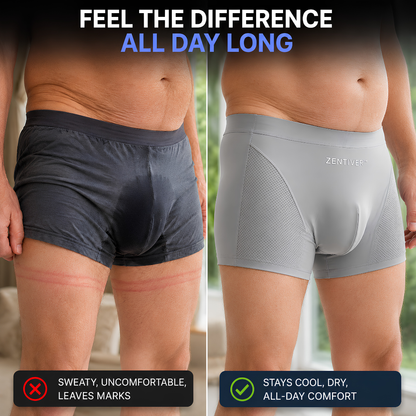 🔥 SUMMER SALE 60% OFF 🌬️ ZENTIVER™ Washable Ultra-Cooling Silk Leakproof Boxers 🍃