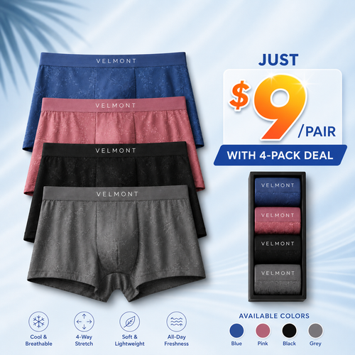 🌊 LAST DEAL 70% OFF ❄ Velmont™ Premium Leakproof Ice Silk Jacquard Men's Boxer