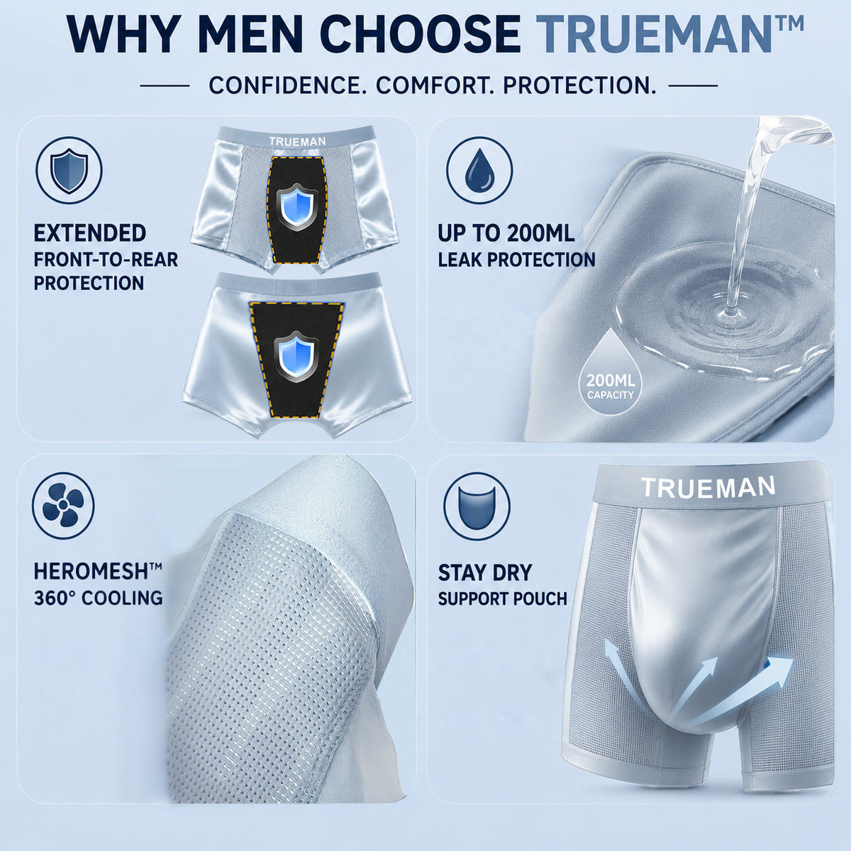 LIMITED DEAL 70% OFF 💎 TRUEMAN™ Premium Leakproof Bamboo IceSilk Boxer