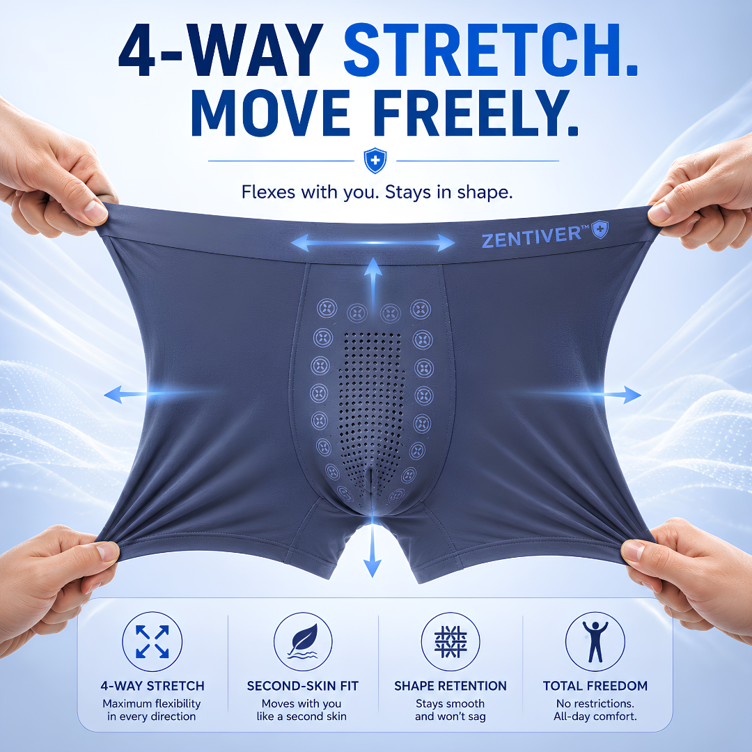 🔥 HOT SUMMER SALE 60% OFF 🔥 Zentiver™ Ice-Cool Leakproof AirModal Boxers – Stay Dry, Cool & Confident ❄️