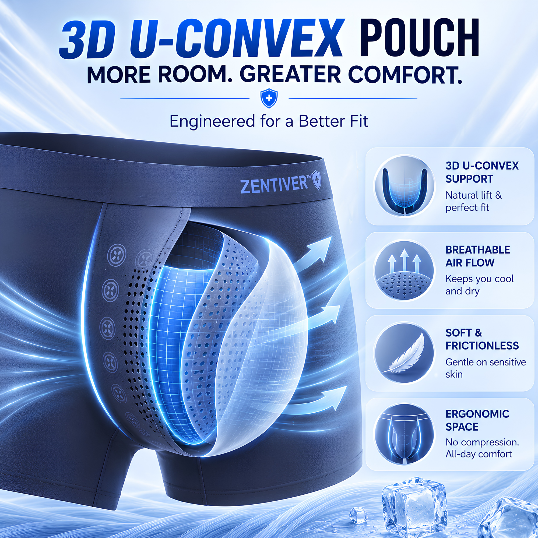 🔥 HOT SUMMER SALE 60% OFF 🔥 Zentiver™ Ice-Cool Leakproof AirModal Boxers – Stay Dry, Cool & Confident ❄️