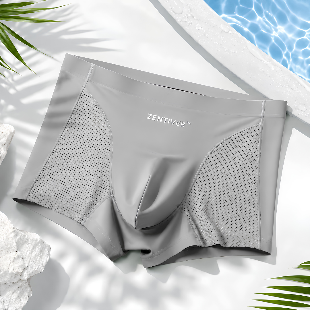 🔥 SUMMER SALE 60% OFF 🌬️ ZENTIVER™ Washable Ultra-Cooling Silk Leakproof Boxers 🍃