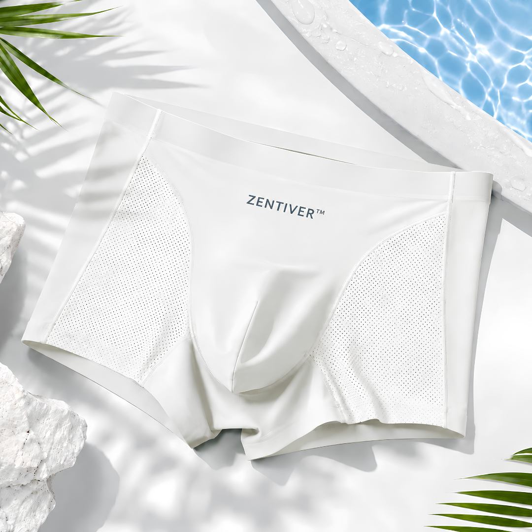 🔥 SUMMER SALE 60% OFF 🌬️ ZENTIVER™ Washable Ultra-Cooling Silk Leakproof Boxers 🍃