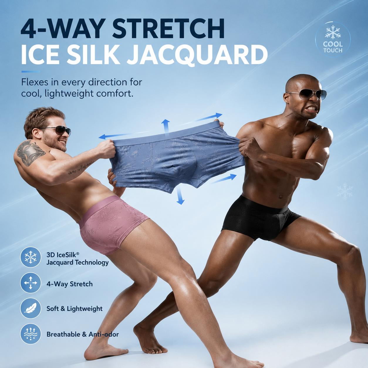🌊 LAST DEAL 70% OFF ❄ Velmont™ Premium Leakproof Ice Silk Jacquard Men's Boxer