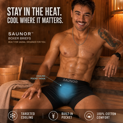 🔥LAST DAY 70% OFF🔥SAUNOR™ Sauna Cooling Briefs for Men – 100% Cotton Cooling Underwear