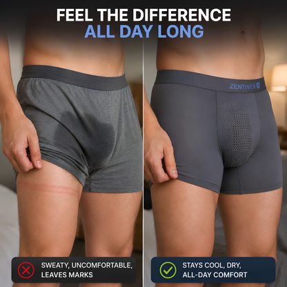🔥 HOT SUMMER SALE 60% OFF 🔥 Zentiver™ Ice-Cool Leakproof AirModal Boxers – Stay Dry, Cool & Confident ❄️