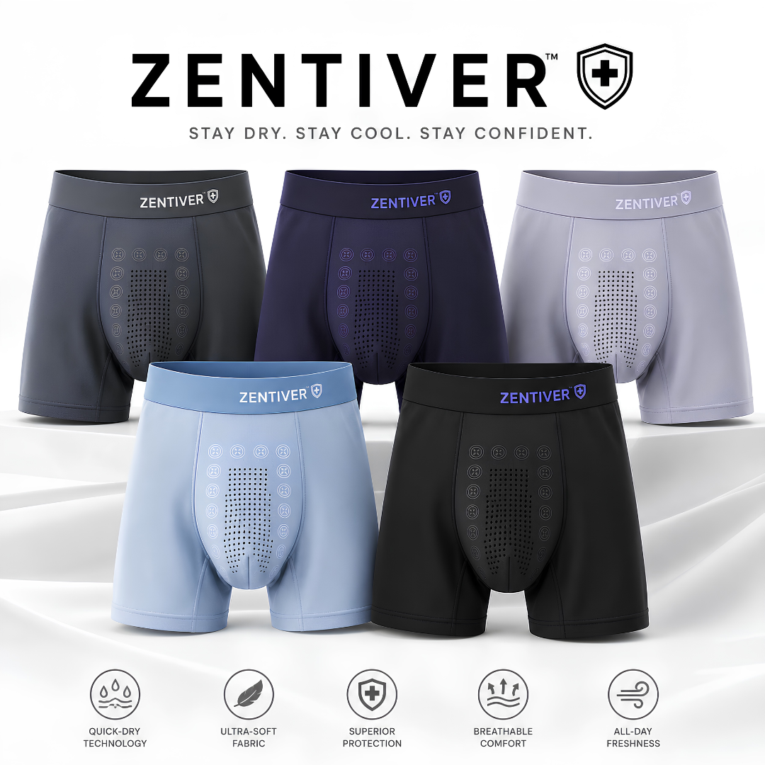🔥 HOT SUMMER SALE 60% OFF 🔥 Zentiver™ Ice-Cool Leakproof AirModal Boxers – Stay Dry, Cool & Confident ❄️
