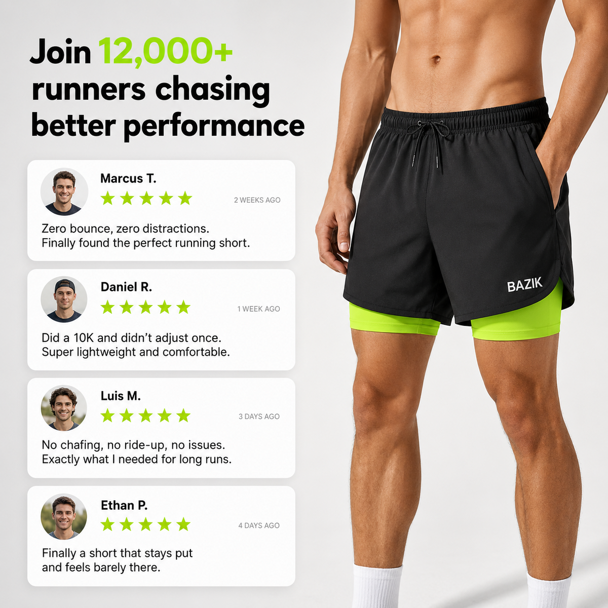 NEW UPGRADED - 60% OFF 🔥 BAZIK™ 2-in-1 Running Gym Shorts with Phone Pockets