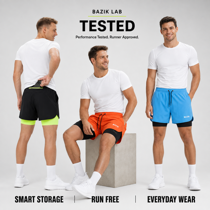NEW UPGRADED - 60% OFF 🔥 BAZIK™ 2-in-1 Running Gym Shorts with Phone Pockets
