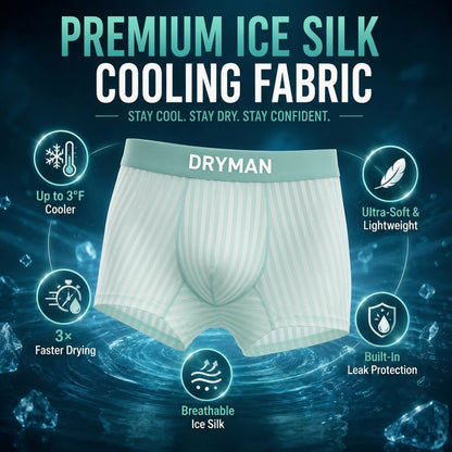 💥LAST DAY 70% OFF💥DryMan™ Ultra-Light IceSilk Leakproof Support Boxer for Men
